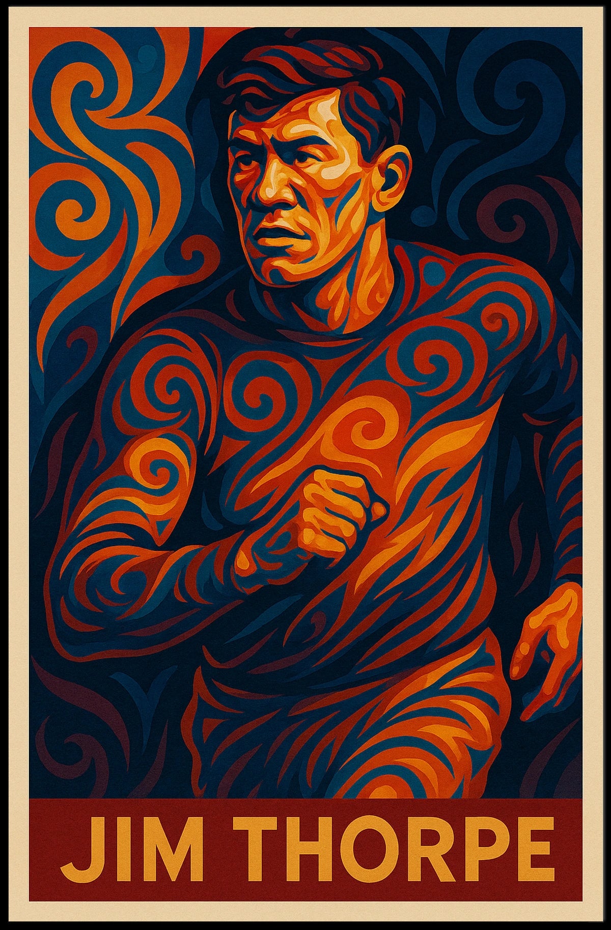 Jim Thorpe Iconic Athlete Poster