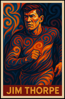 Jim Thorpe Iconic Athlete Poster