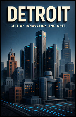 Detroit City of Innovation and Grit Poster PosterGoat