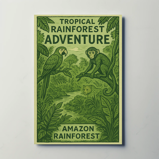 Amazon Rainforest Monkey Parrot Jungle Poster Poster
