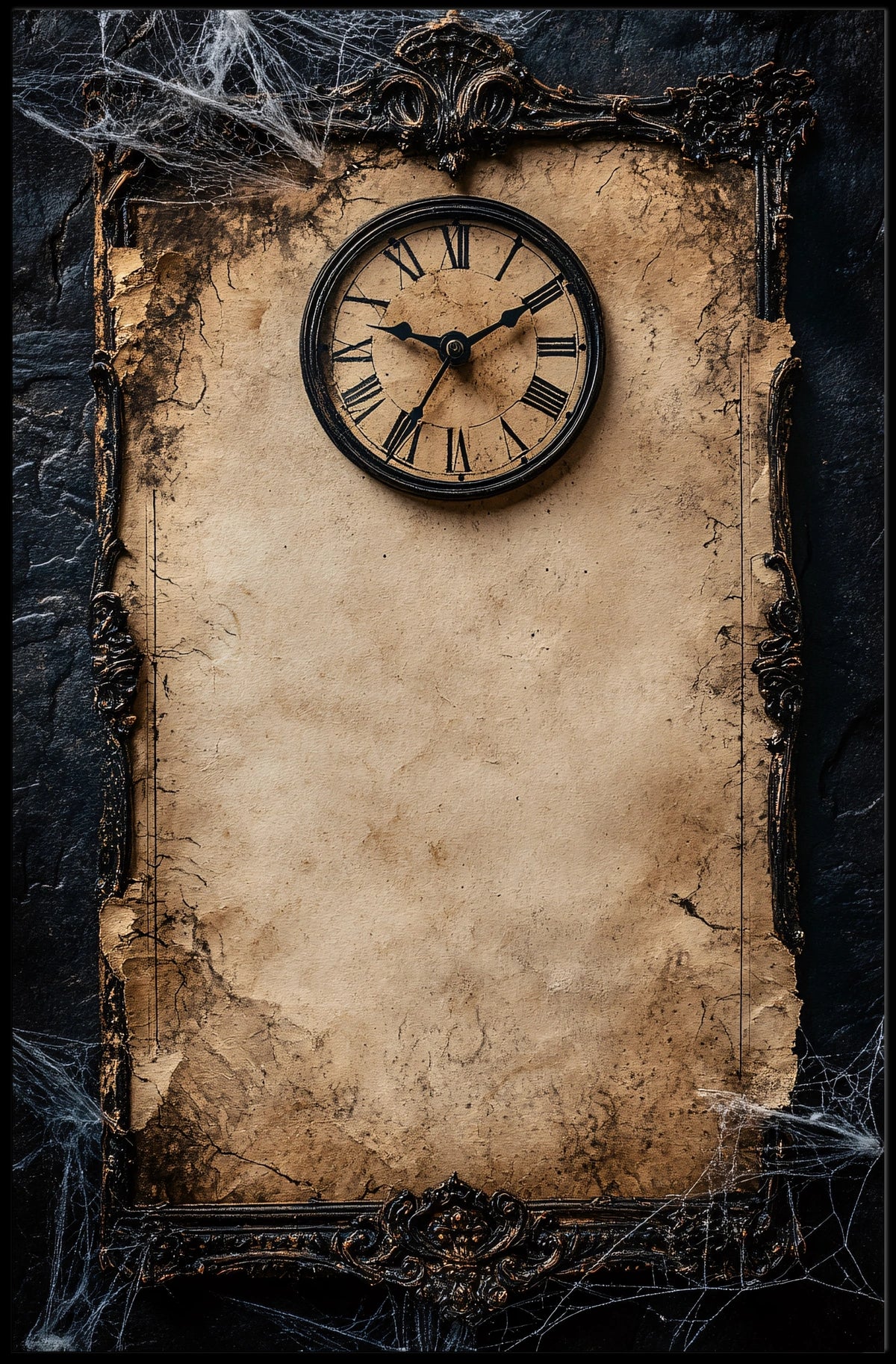 Timeless Clock Vintage Decor Print Gothic Artistic Poster