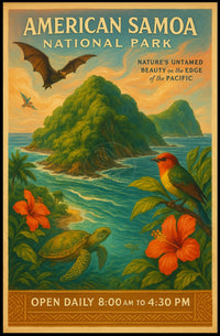 American Samoa National Park Vintage Travel Art Poster
