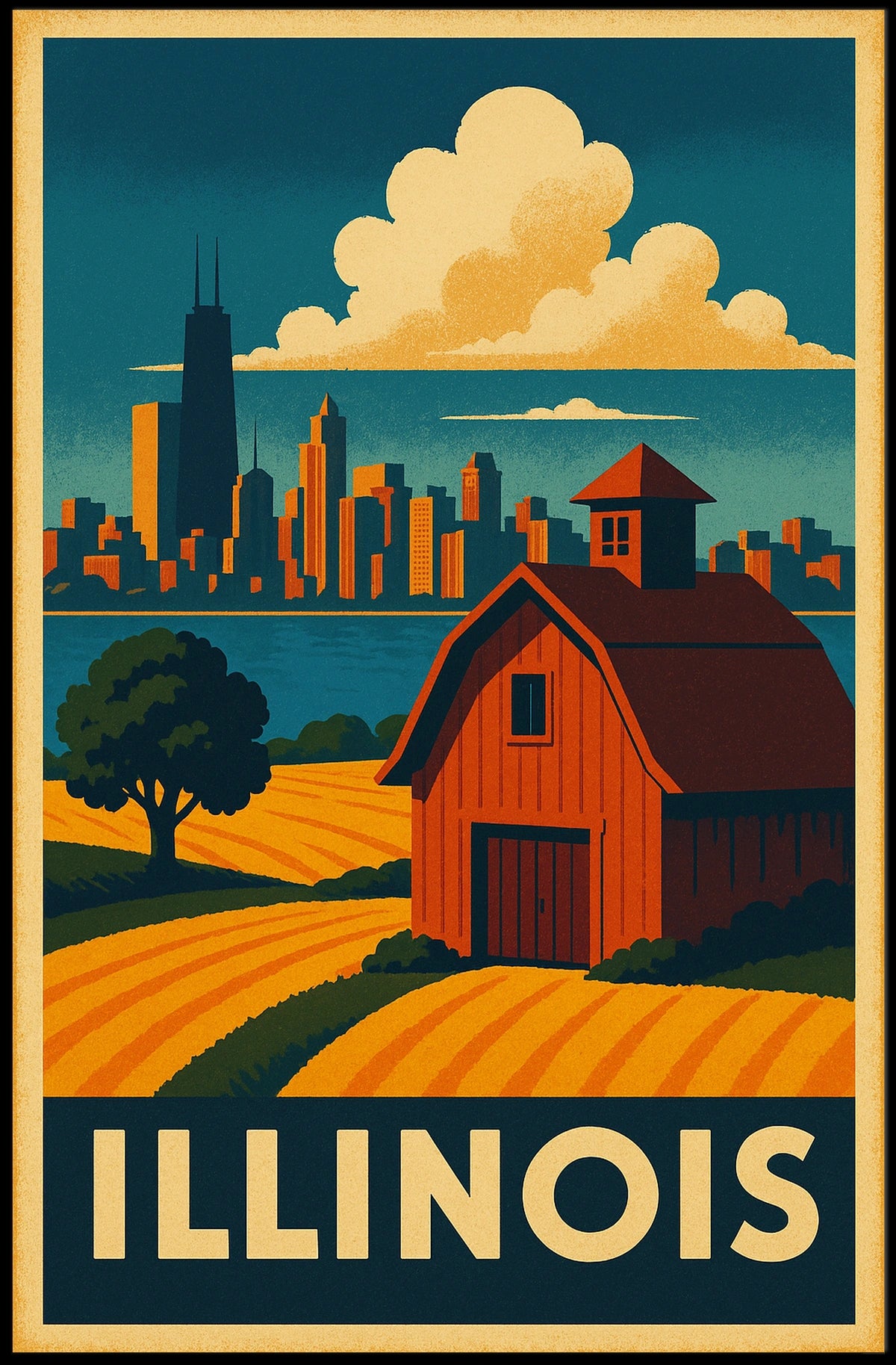 Illinois Landscape Poster