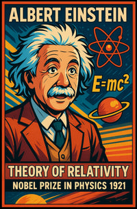 Einstein Relativity Vintage Curious Minds Poster