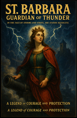 St Barbara Guardian of Thunder Poster Vintage Religious