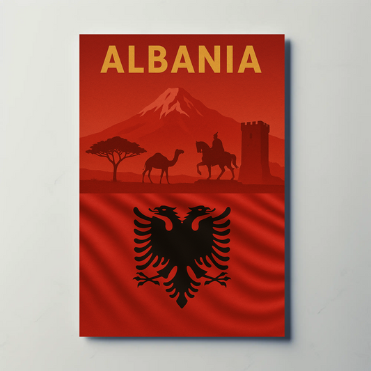 Albania's Historic Splendor Captured in Travel Poster