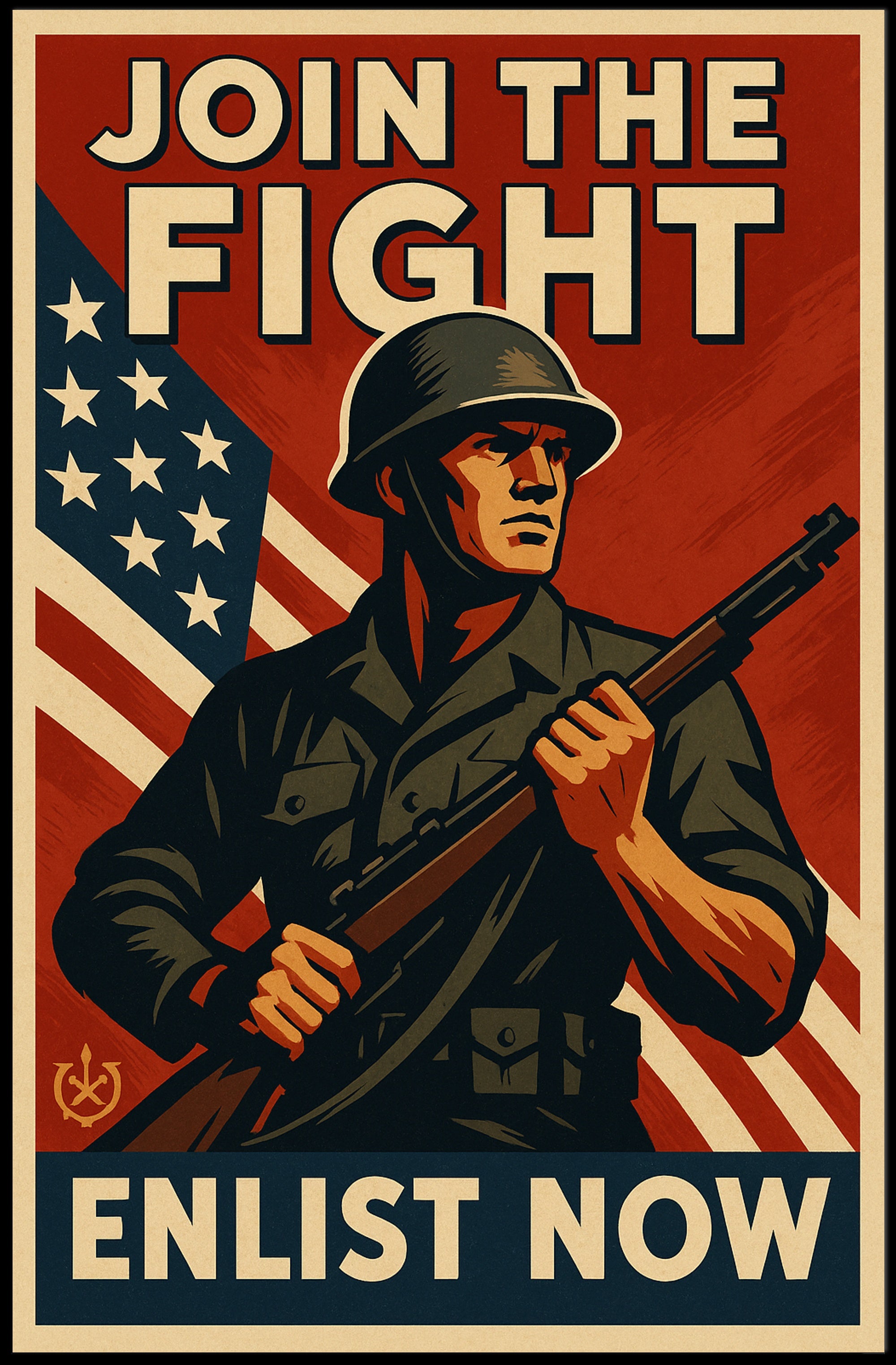 World War II Patriotic Military Recruitment Poster PosterGoat