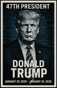 Donald Trump Visionary Leader in Blue Poster