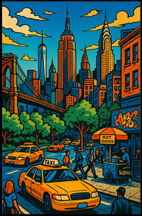 New York City Poster Vibrant Urban Vibe For NYC Lovers