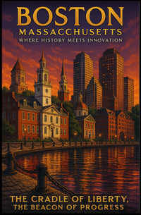 Boston, Massachusetts Where History Meets Innovation Poster