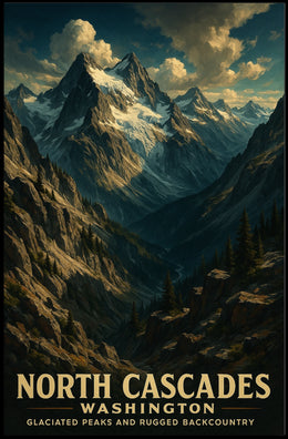 North Cascades Glaciated Peaks And Poster