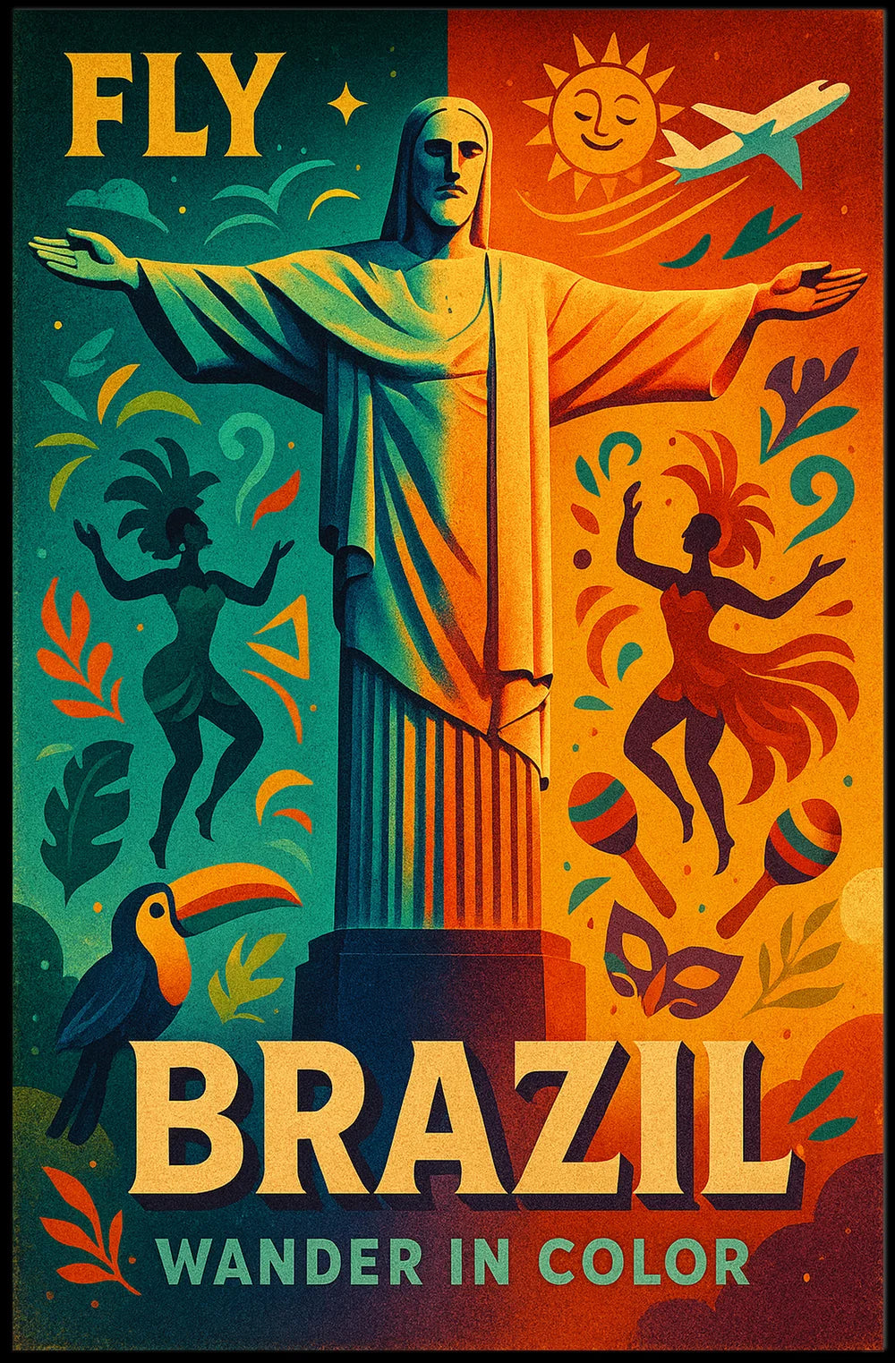 Brazilian Adventure Christ the Redeemer Travel Poster PosterGoat
