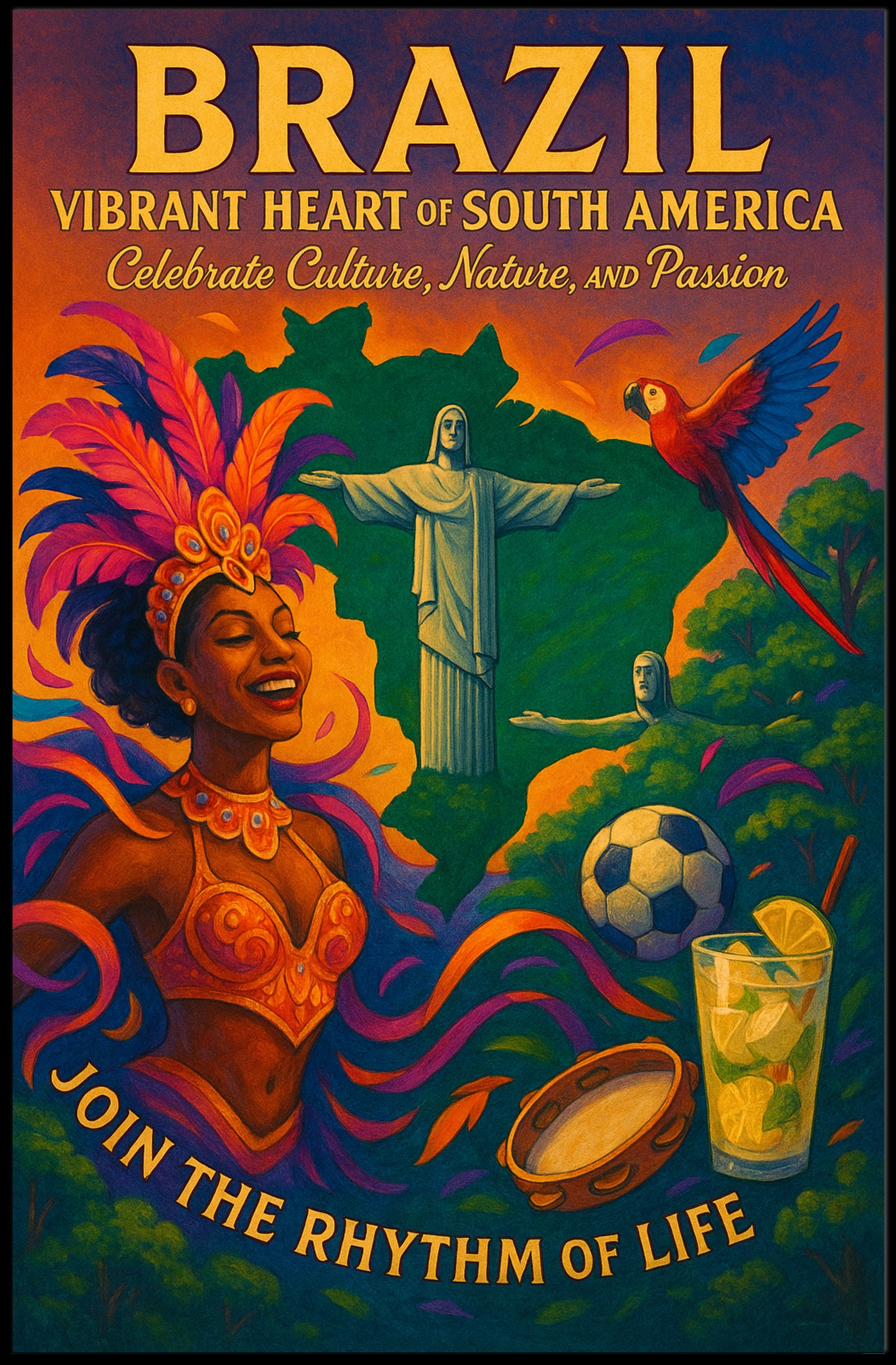 Vibrant Heart of South America Poster