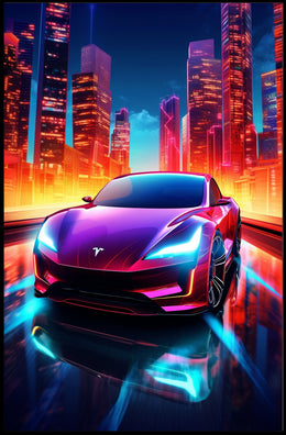 Futuristic Electric Elegance Poster PosterGoat
