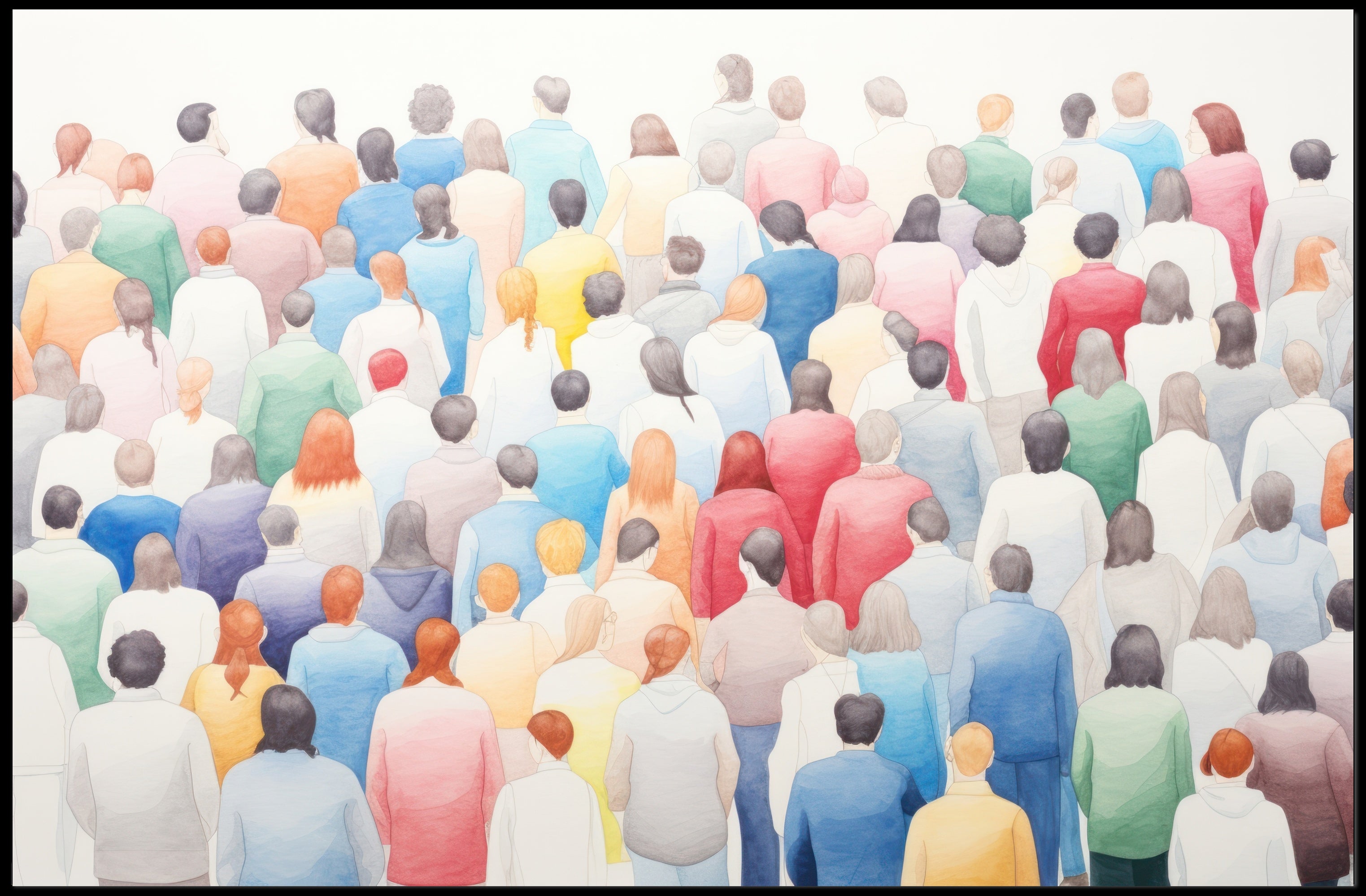 A Colorful Crowd Poster PosterGoat