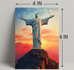 Christ The Redeemer At Sunset Poster