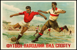 Dynamic Vintage Football Match Scene Poster