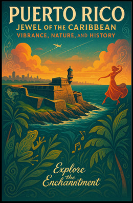Puerto Rico Sunset Travel Poster