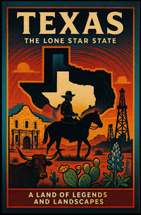Texas Heritage: Vintage Cowboy and Landscape Cultural Poster