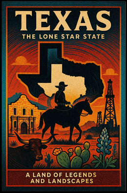 Texas Heritage: Vintage Cowboy and Landscape Cultural Poster