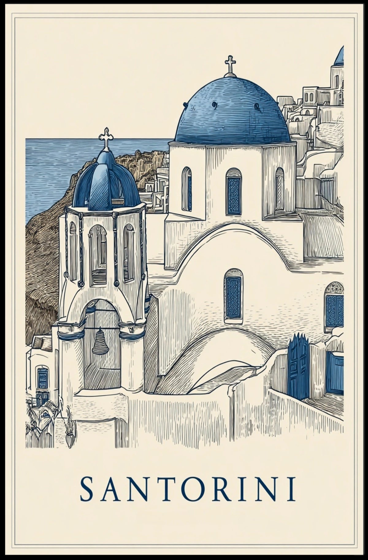 Santorini Serenity Poster