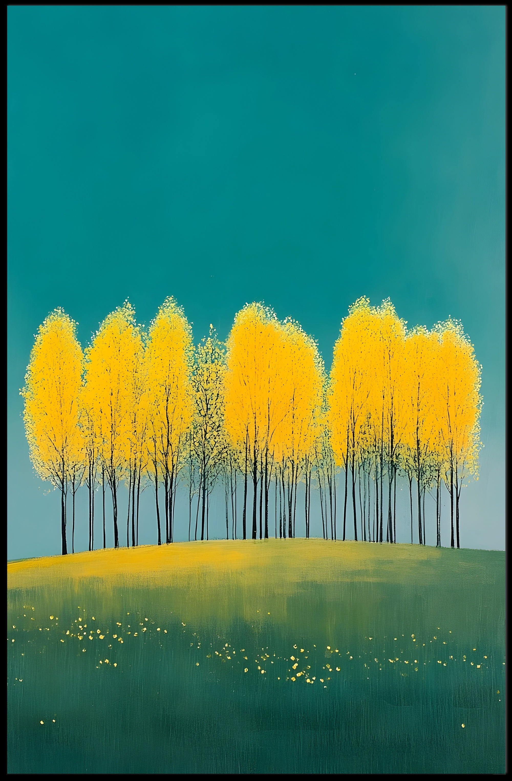 Autumn Trees Vibrant Wall Art Poster Print