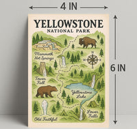 Yellowstone National Park Map Poster PosterGoat