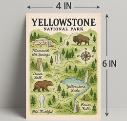 Yellowstone National Park Map Poster PosterGoat