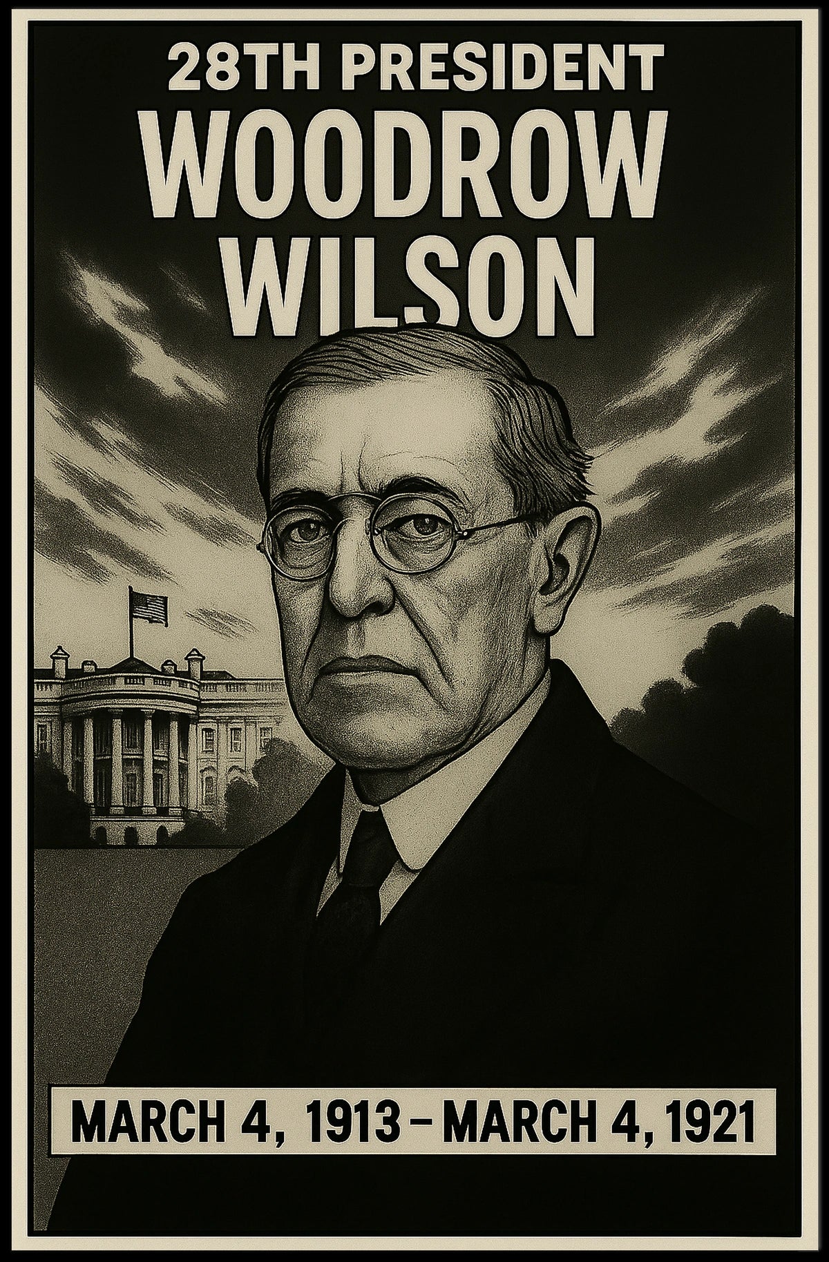 Woodrow Wilson 28Th President Poster
