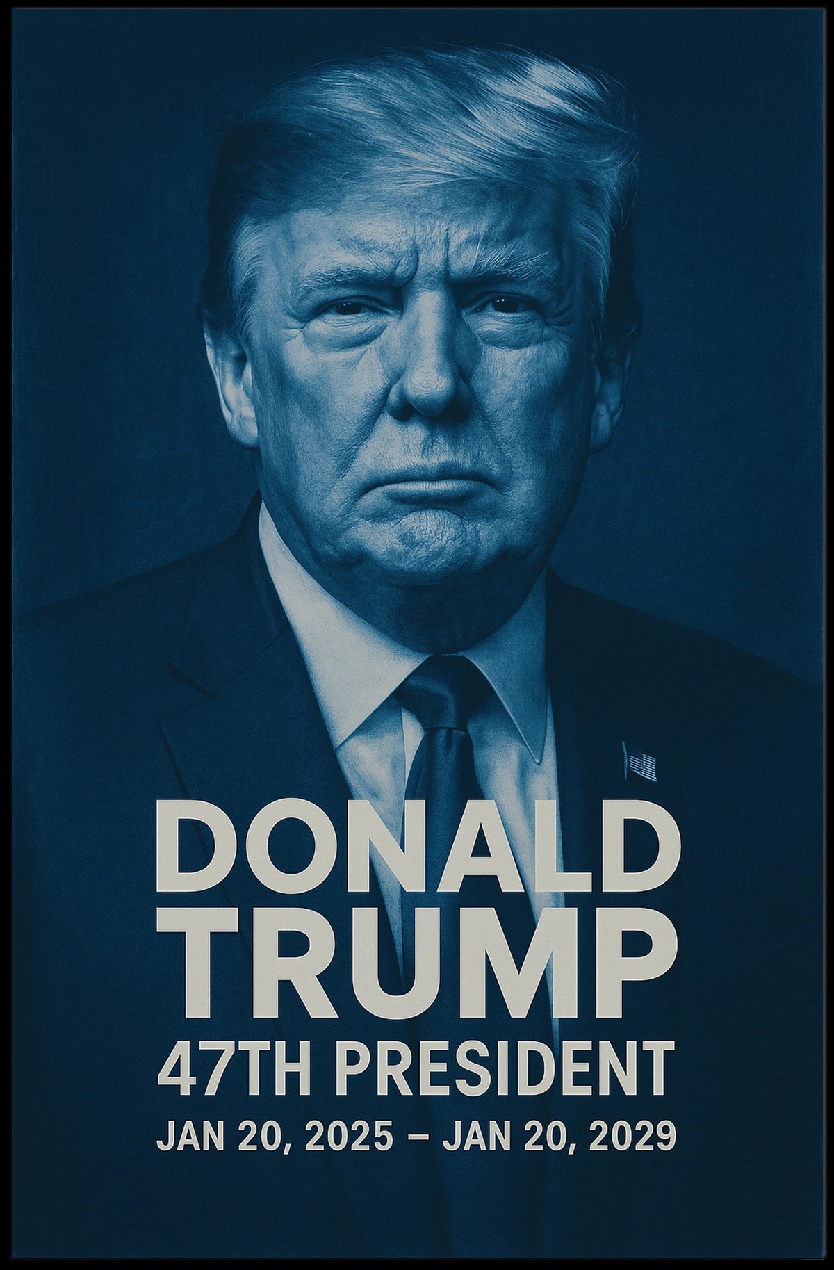 Trump Resolute Blue Patriotic Minimalist Poster