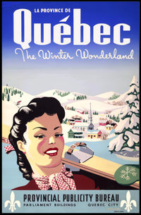 Vintage Québec Winter Wonderland Travel Poster PosterGoat