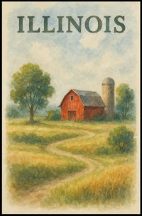 Illinois Countryside Dreamer Rustic Poster