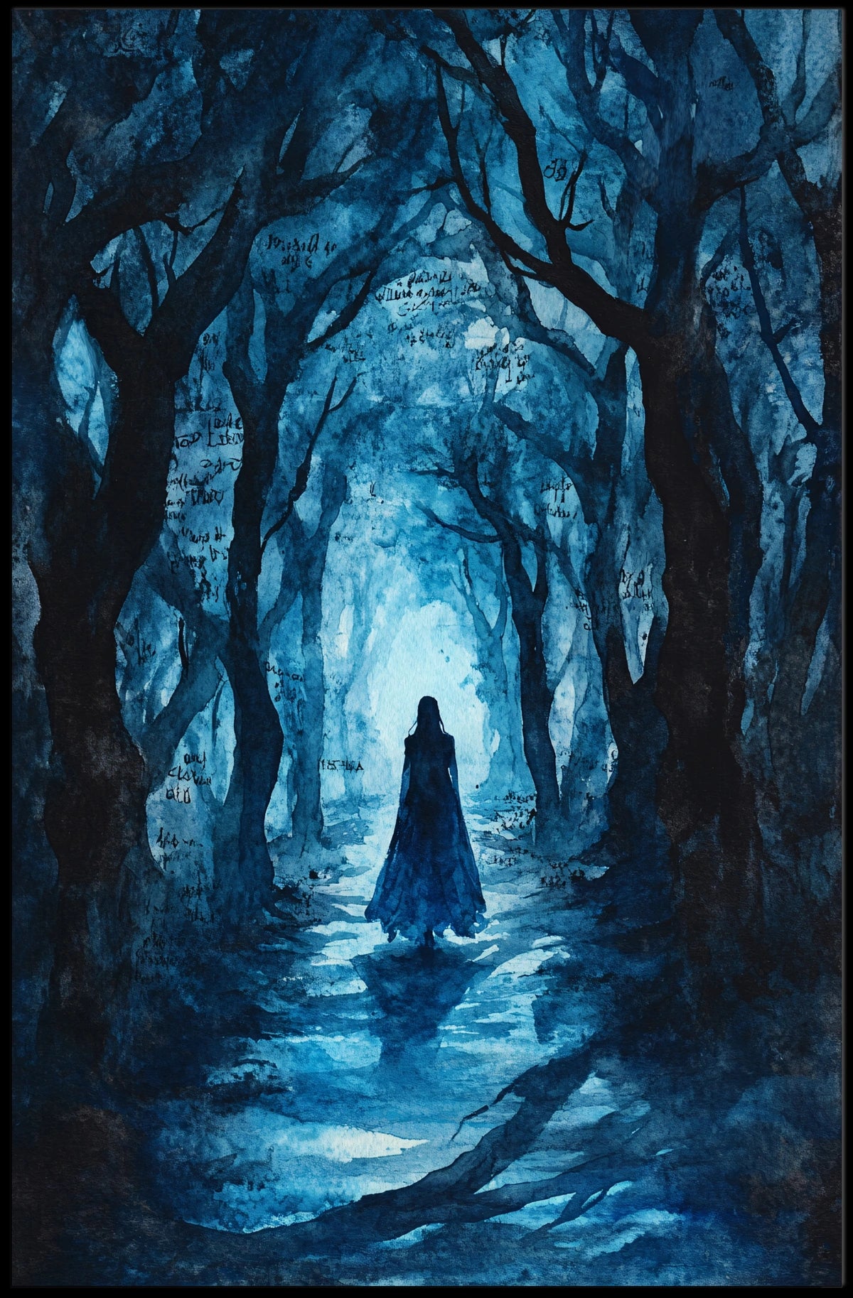 Mysterious Traveler in Enigmatic Forest Abstract, Artistic, or Pop Culture Poster