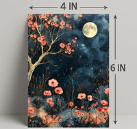 Dreamy Enchanted Garden Under Moonlit Sky Poster