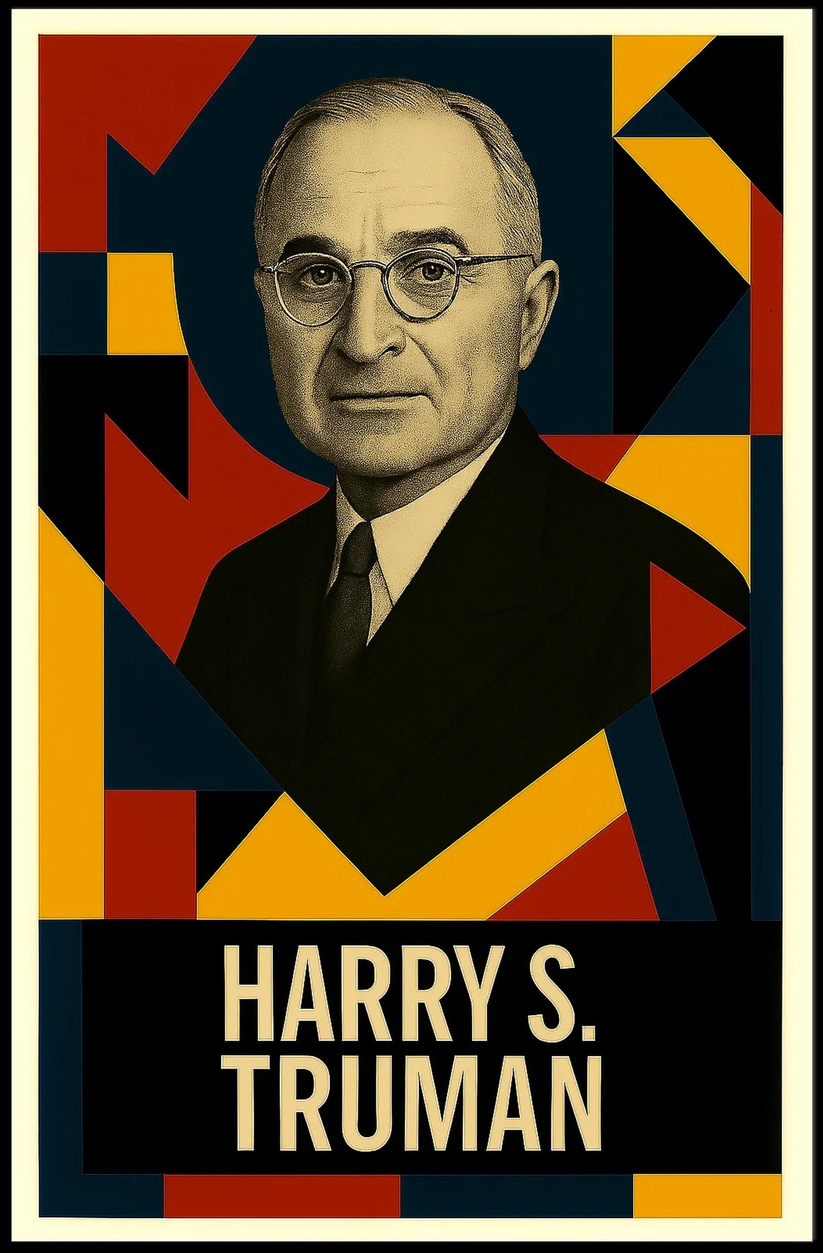 Harry S. Truman 33rd President of the United States Abstract Pop Poster