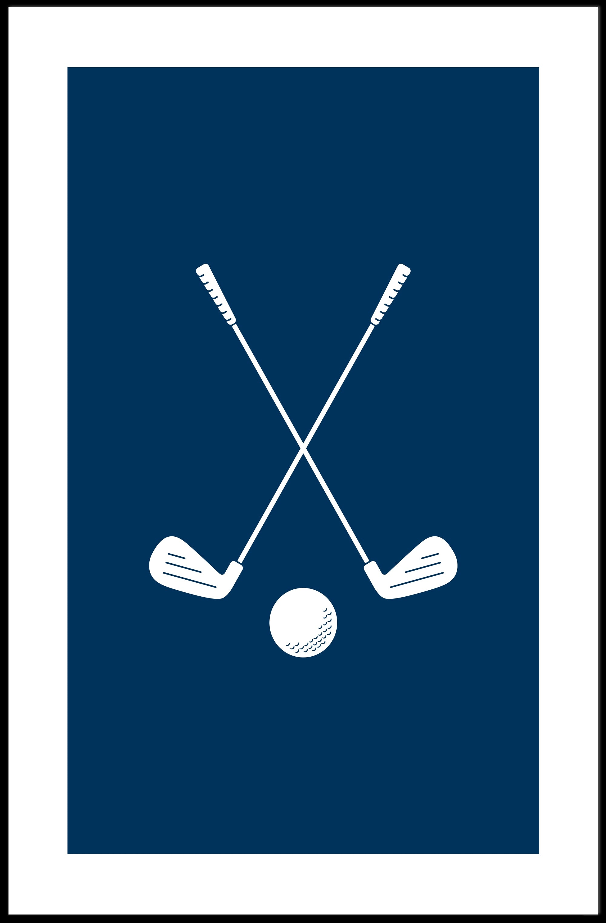 Elegant Golf Club Duo: Minimalist Sports Poster