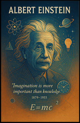 Einstein Inspirational Quote Vintage Art Motivational or Quote Poster