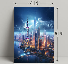 Futuristic Skyline At Twilight Poster