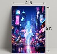 Neon Cityscape Poster