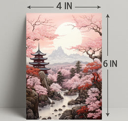 Tranquil Cherry Blossom Landscape Poster