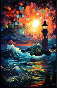 Lighthouse At Dusk Poster