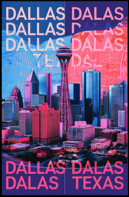 Vibrant Dallas Skyline Poster