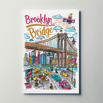 Brooklyn Bridge New York Iconic Landmark Travel Poster