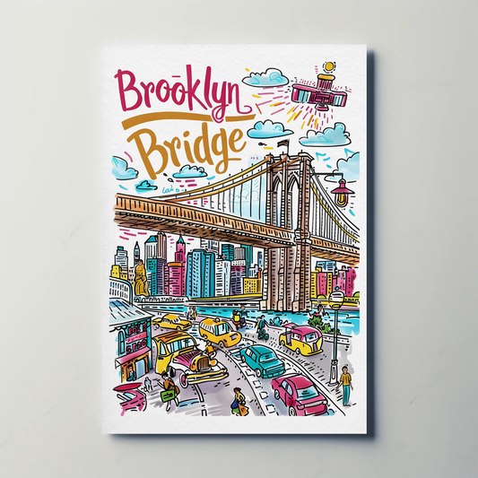 Brooklyn Bridge New York Iconic Landmark Travel Poster
