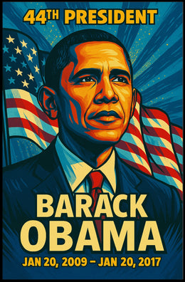 Barack Obama 44th President of the United States Colorful Comic Book Style Poster