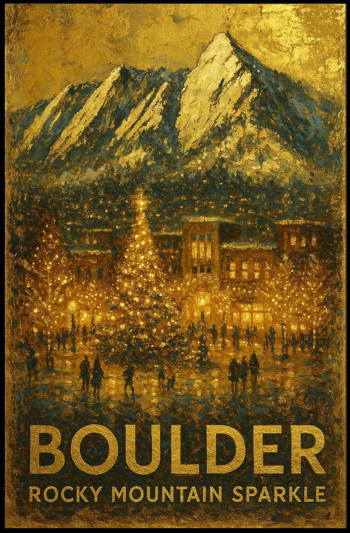 Boulder Rocky Mountain Sparkle Poster
