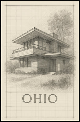 Ohio Architectural Sketch Poster