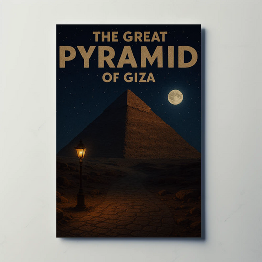 Great Pyramid of Giza Moonlight Travel Poster