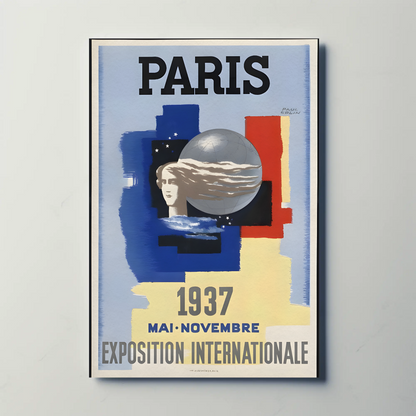Paris 1937 Exposition International Vintage Travel Poster