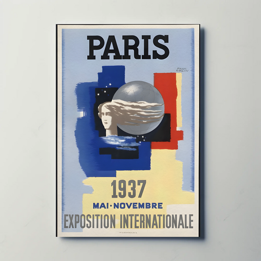 Paris 1937 Exposition International Vintage Travel Poster